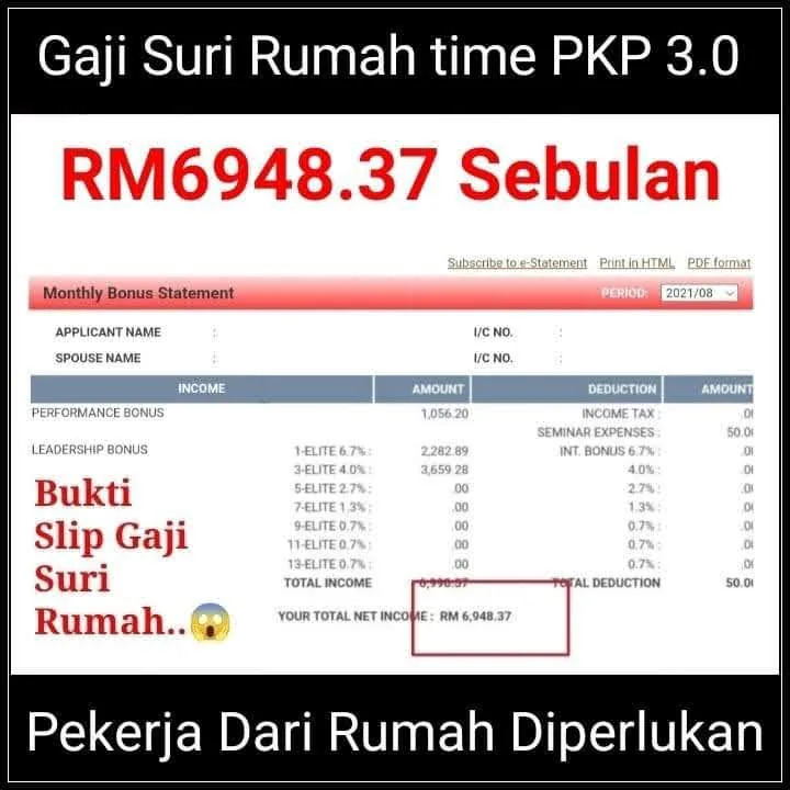 Bonus Suri Rumah RM6,948