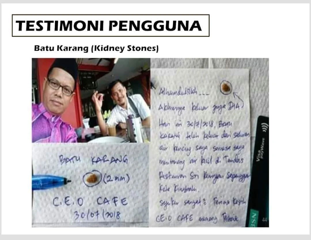 Testimoni pengguna - batu karang Ranau