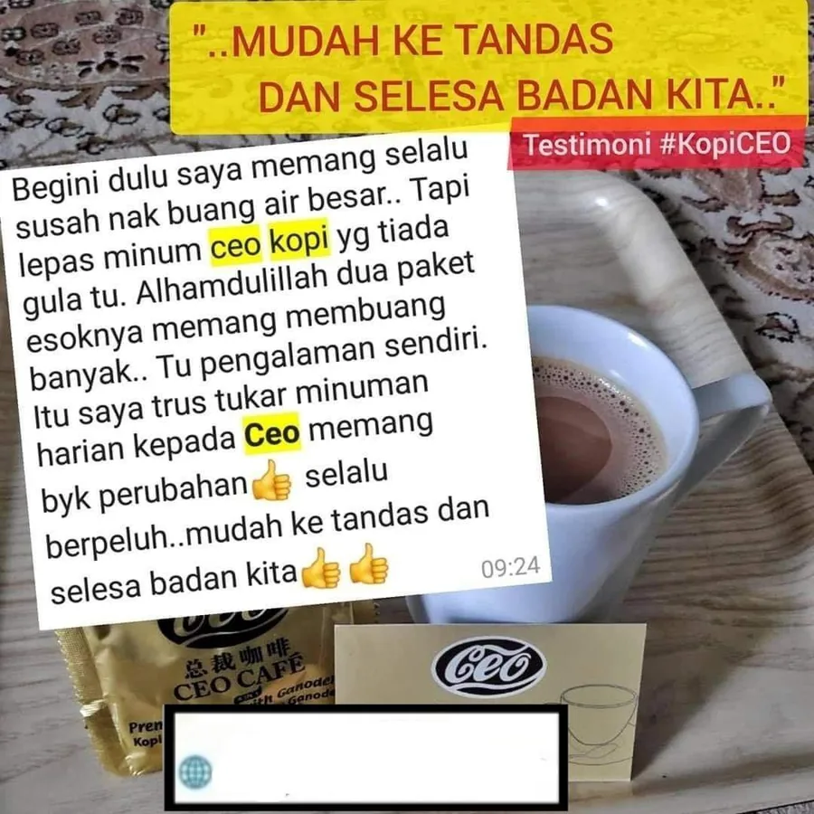 Testimoni buang air besar lancar - #KopiCEO