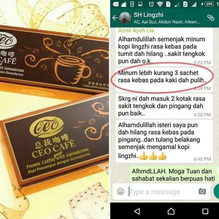 Testimoni kebas kaki & sakit leher - SH Lingzhi