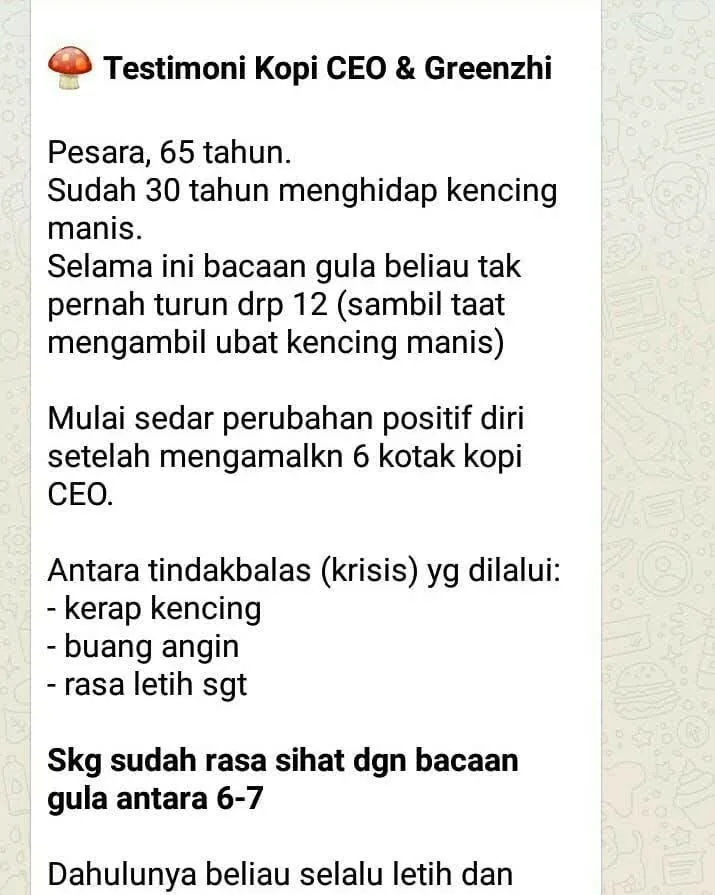 Testimoni diabetes 30 tahun - pesara 65 tahun