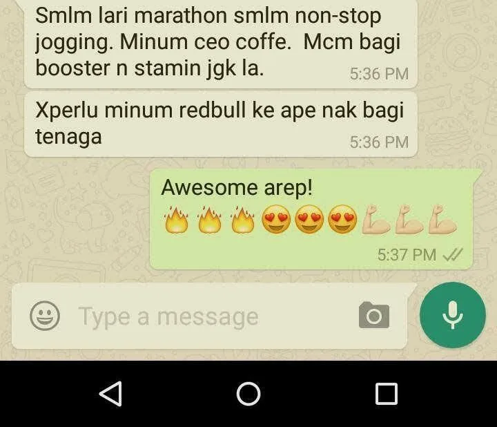 Testimoni stamina larian marathon - Kopi CEO